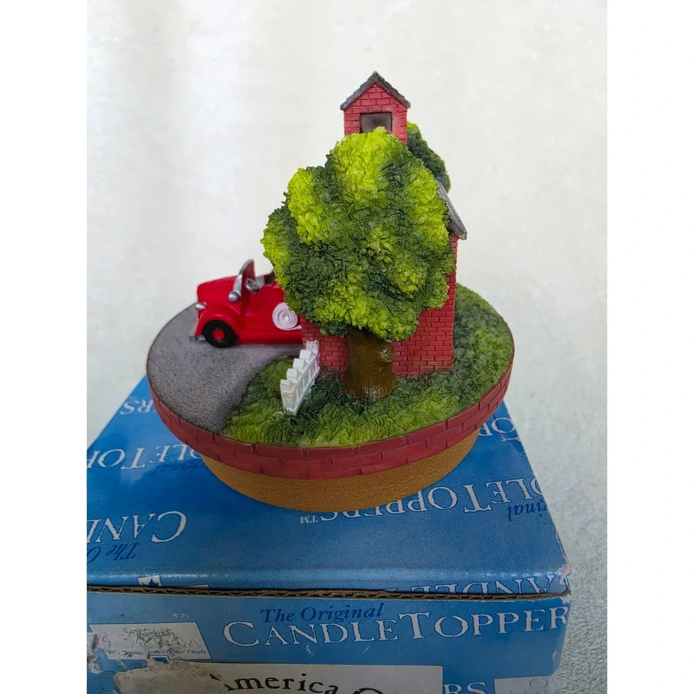Our America Gift Fire Station Topper 4063 Original Candle Toppers Red 2002 Box